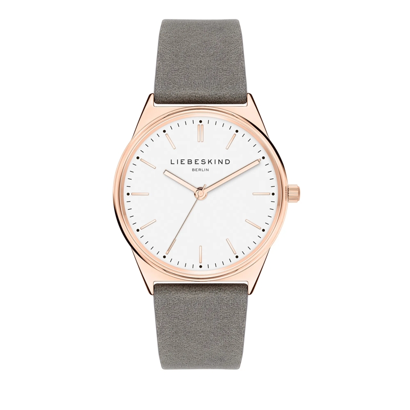 Liebeskind Berlin Automatikuhr Echtleder Armbanduhr grau