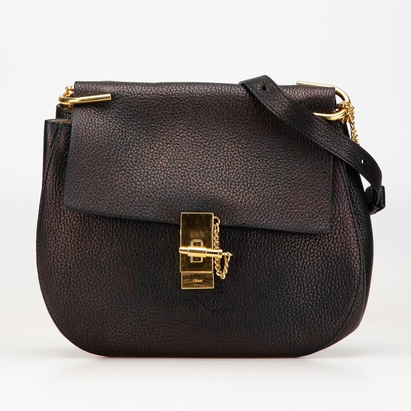 Chloé Schultertasche Large Grained Lambskin Drew Crossbody schwarz