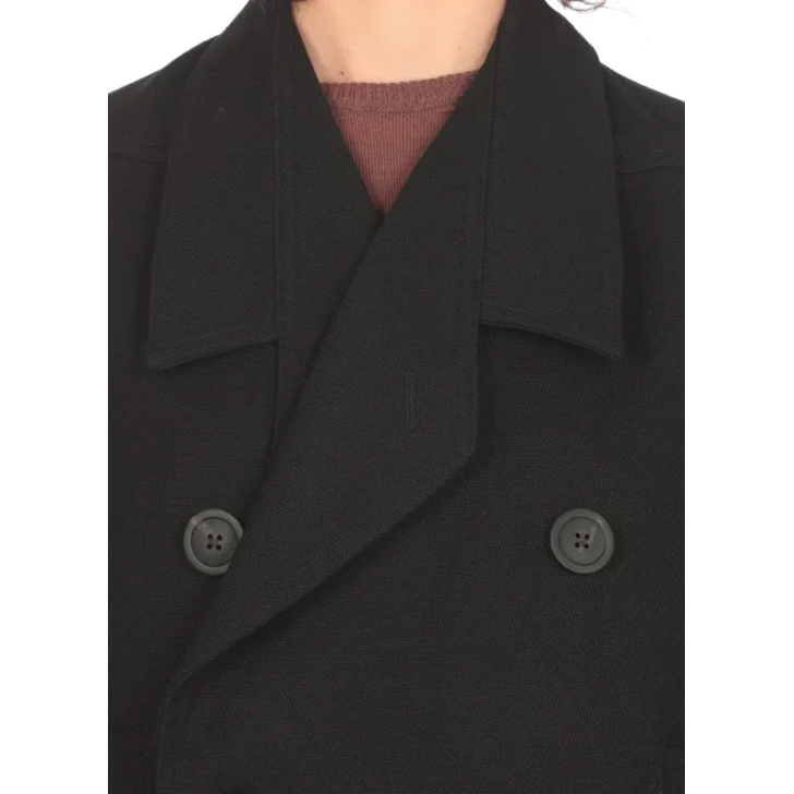 Rick Owens Black Wool Doublebreasted Coat Black