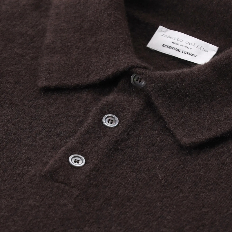 Roberto Collina Polo Pullover aus Kaschmir-Seiden-Mix braun(Image 3)