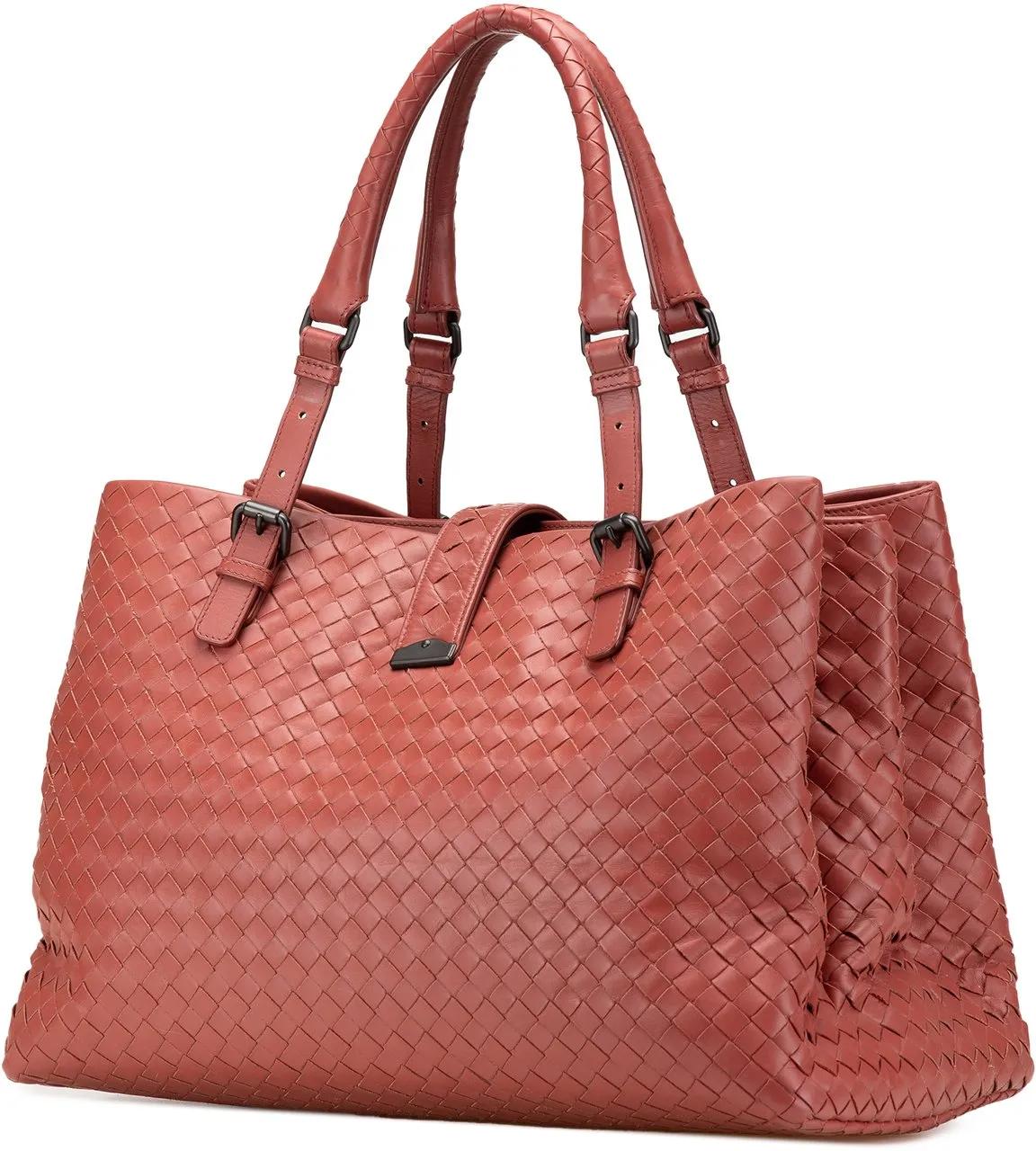 Thumbnail - Bottega Veneta Shopper - 2012-2025 Medium Nappa Intrecciato Roma Tote - Gr. unisize - in Rot - für Damen