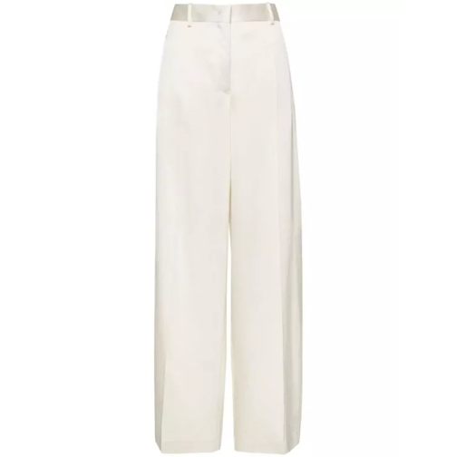 Jil Sander White Twill-Weave Pressed-Crease Pants White 