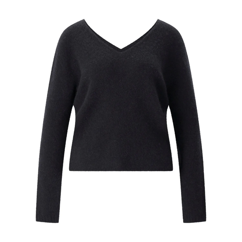 Roberto Collina Pullover Pullover aus Kaschmir & Seide Schwarz