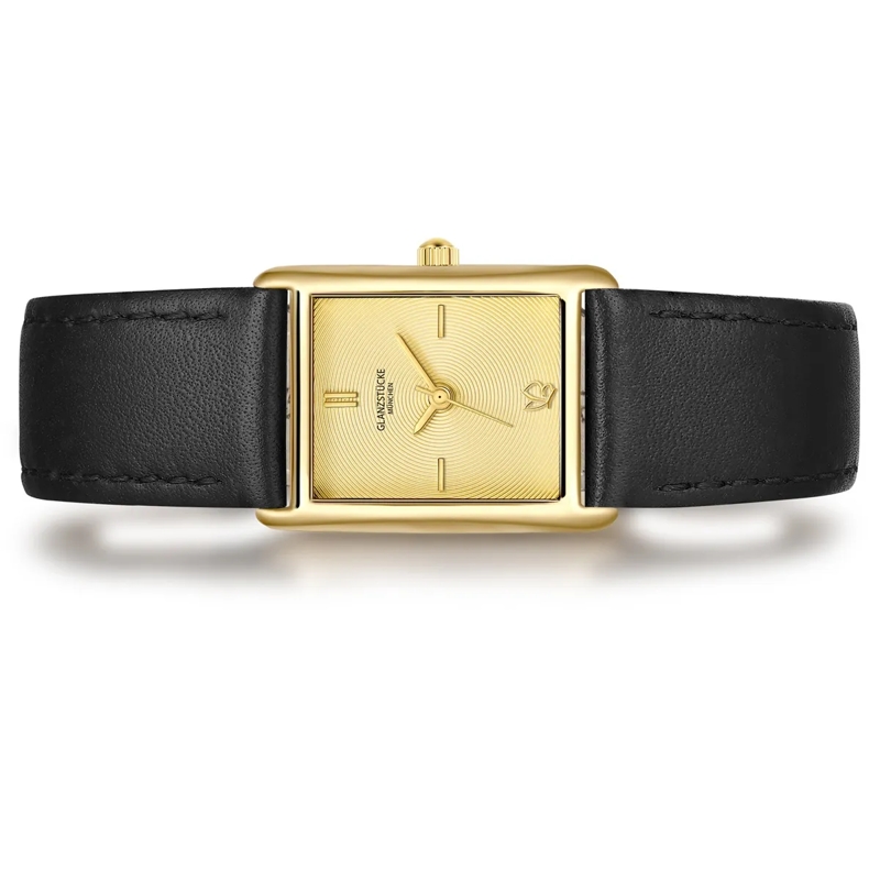 Glanzstücke München Automatikuhr Damen Armbanduhr Echtleder gold(Image 3)