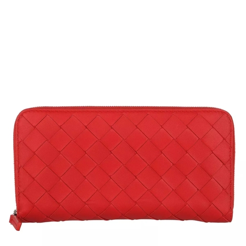 Bottega Veneta Continental Zip Wallet Leather Red Continental Wallet