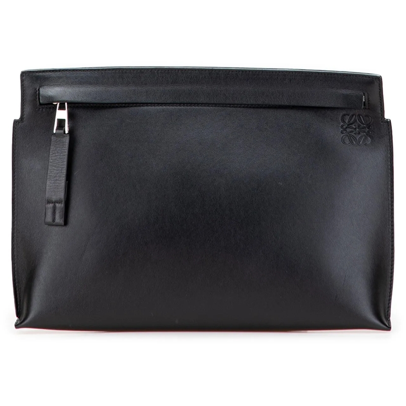 Loewe Pochette Leather Anagram T Clutch schwarz