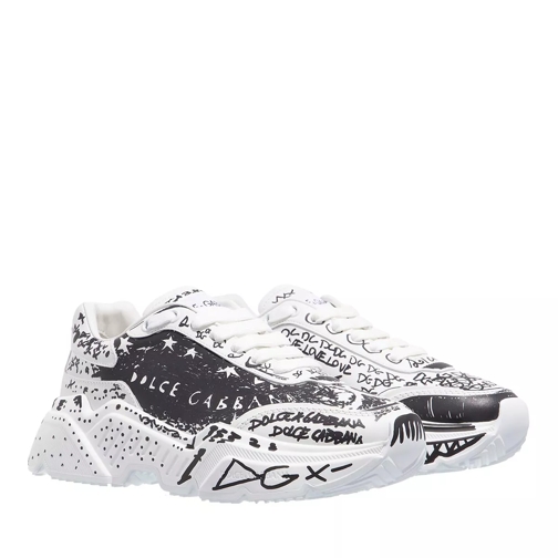 Dolce&Gabbana Hand-painted “Graffiti” Daymaster Sneaker White/Black Low-Top Sneaker