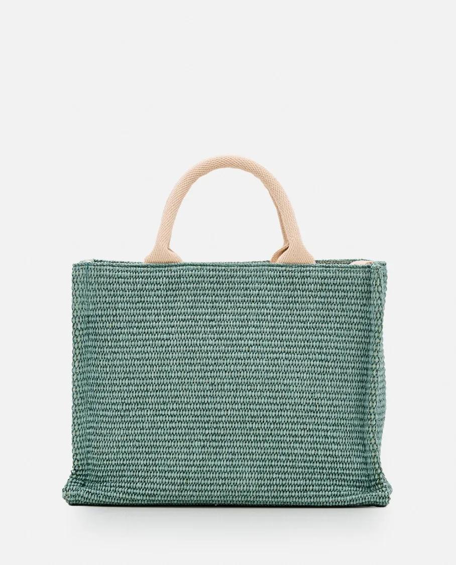 Marni Shoppers & Totes Small Basket Raffia Tote Bag in groen