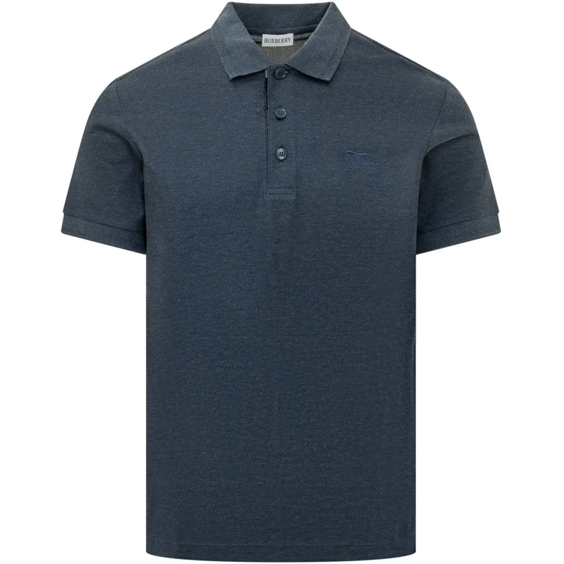Burberry Poloshirt Polo con Logo Ricamato dunkelblau