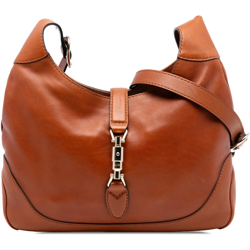 Gucci Schultertasche Calfskin Jackie O Bouvier Crossbody braun