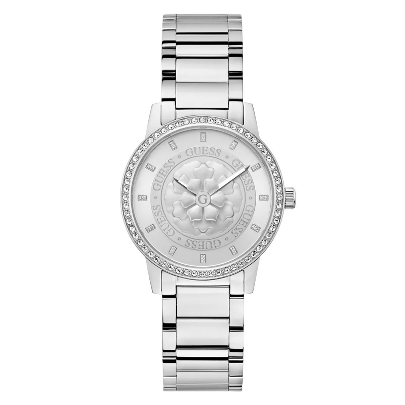 Guess Automatikuhr Quarz-Analoguhr Petal silber
