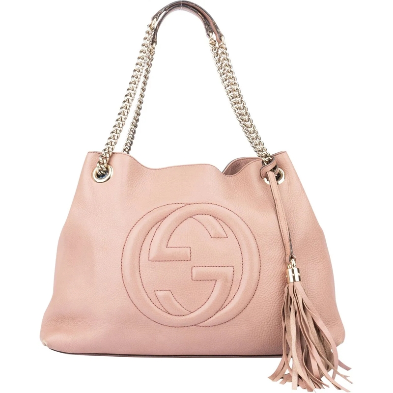 Gucci Schultertasche Gucci Pink Leather Soho Crossbody Bag rose