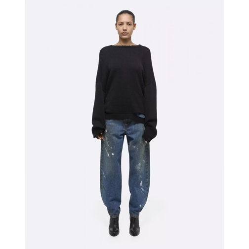 Helmut Lang HELMUT LANG Schwarzer Pullover mit Raw Edges mehrfarbig 