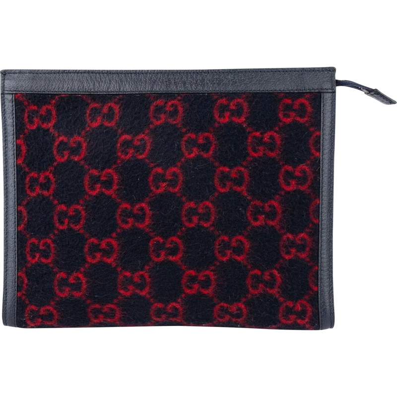 Gucci Schultertasche Gucci GG Wool Monogram Clutch mehrfarbig