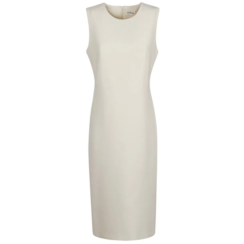 P.A.R.O.S.H. Midi-Kleider Wool Blend Dress With Sheath Design And Zip Closur White