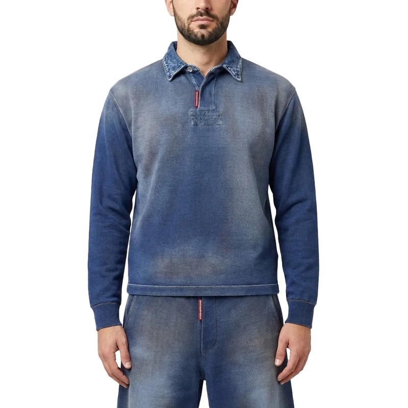 Dsquared2 Polo Langarm-Poloshirt im Denim-Style blau(Image 2)