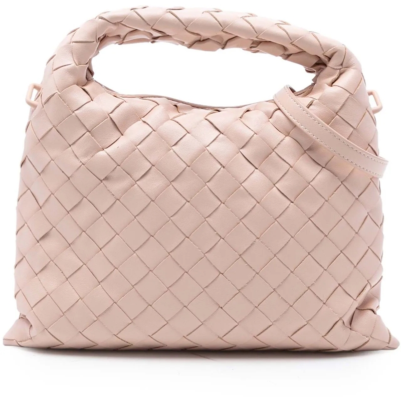 Bottega Veneta Sac à bandoulière Mini Calfskin Intrecciato Hop Satchel rose