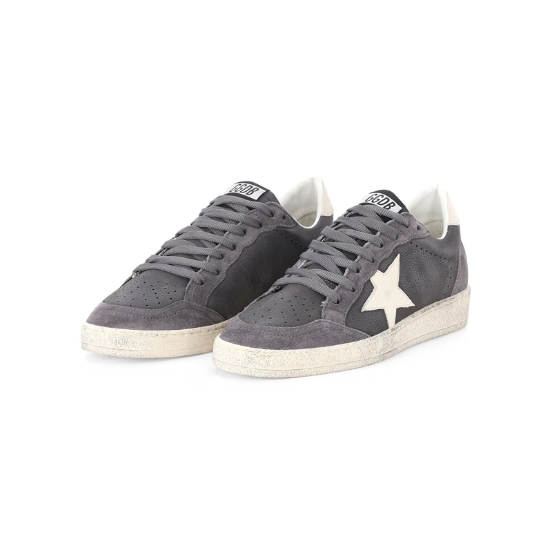 Golden Goose Schnürschuhe Sneaker Ball Star grau