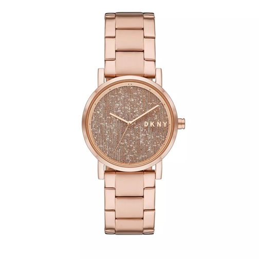 DKNY Soho Three-Hand Stainless Steel Watch Rose Gold-Tone Quarz-Uhr