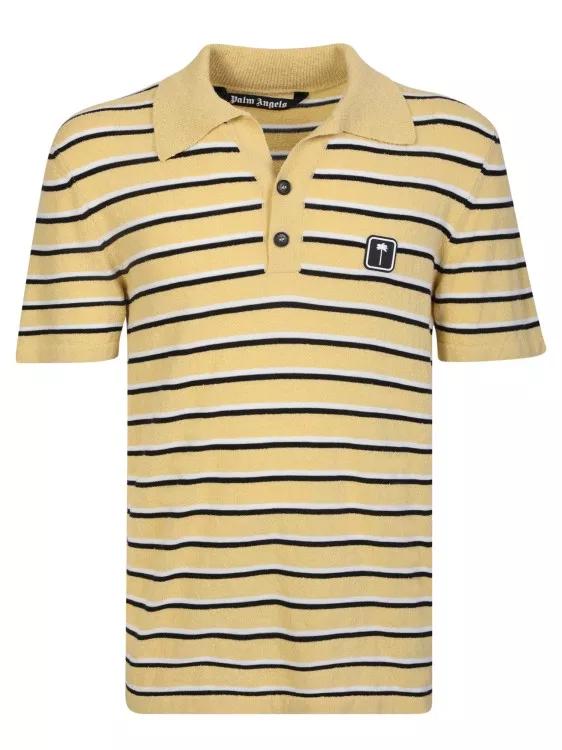 Palm Angels - Yellow Cotton Terry Polo Shirt - Größe M - gelb