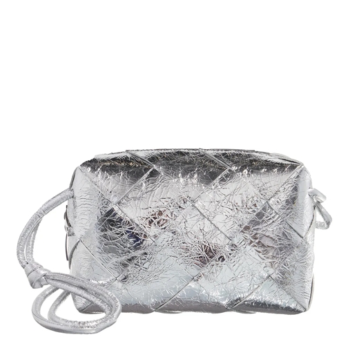 Bottega Veneta Crossbody Bag Intreccio Shoulder Bag In Metallic Silver