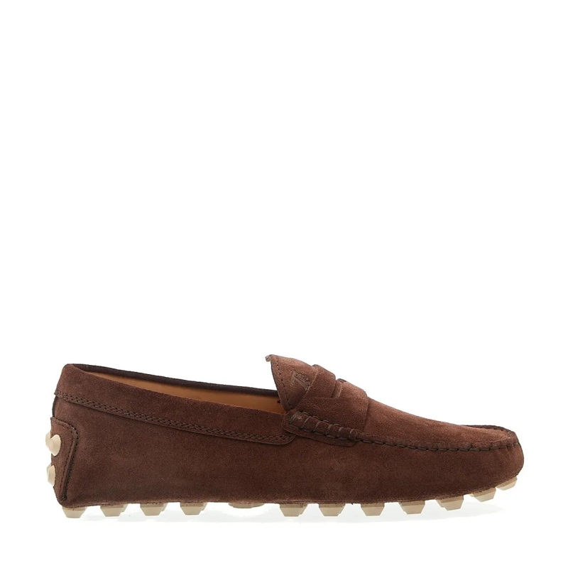 Tod's Loafer Bubble Moccasin In Brown Suede Black