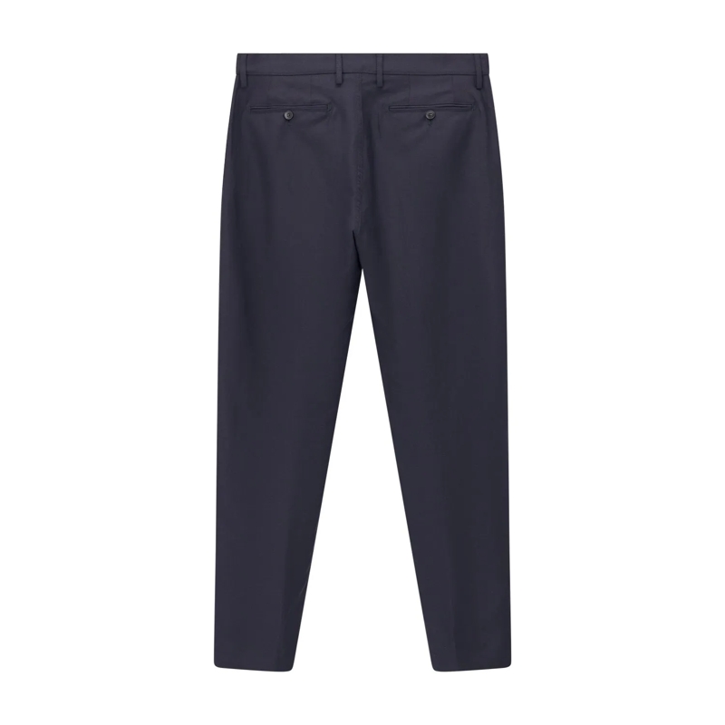 Canali Freizeithose Regular-Fit Hose aus Wolle und Leinen dunkelblau(Image 8)