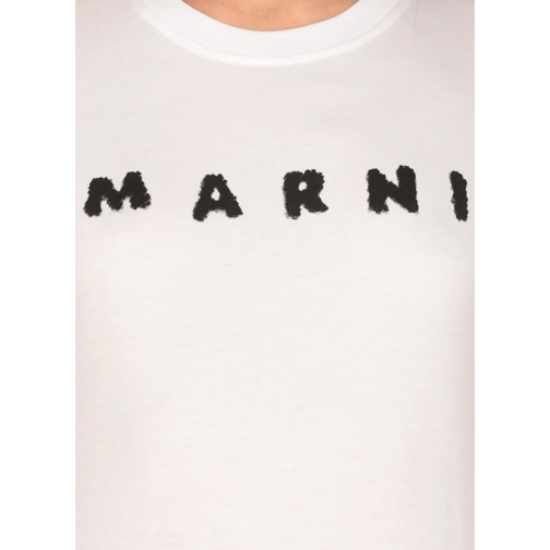 Marni T-shirts Scribbled Logo T-Shirt White (Image 5)