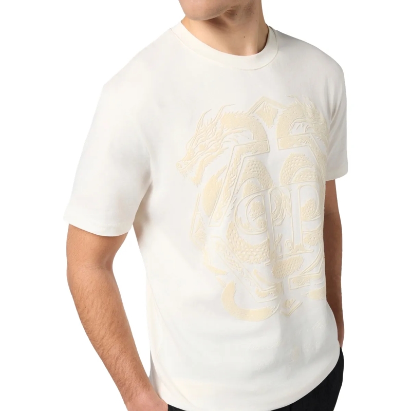 Philipp Plein T-Shirt Printed Round Neck T-Shirt Dragon weiss(Image 5)