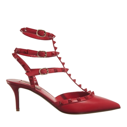 Valentino Garavani Sandaal Rockstud Ankle Strap Pumps Leather Rouge Pur