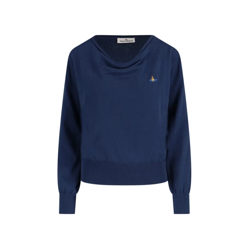 Vivienne Westwood Pull Cotton And Cashmere Blend Sweater Blue