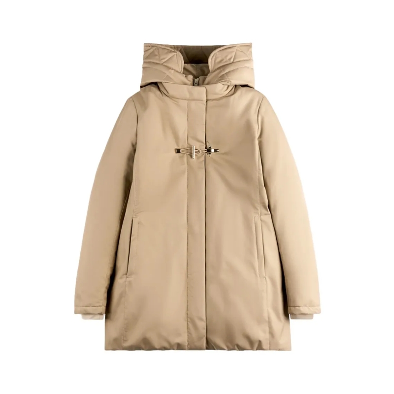 Fay  Structured Toggle Coat With And Quilted Lining Neutrals