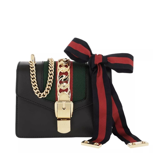 Gucci Sylvie Mini Chain Bag Leather Black Crossbody Bag