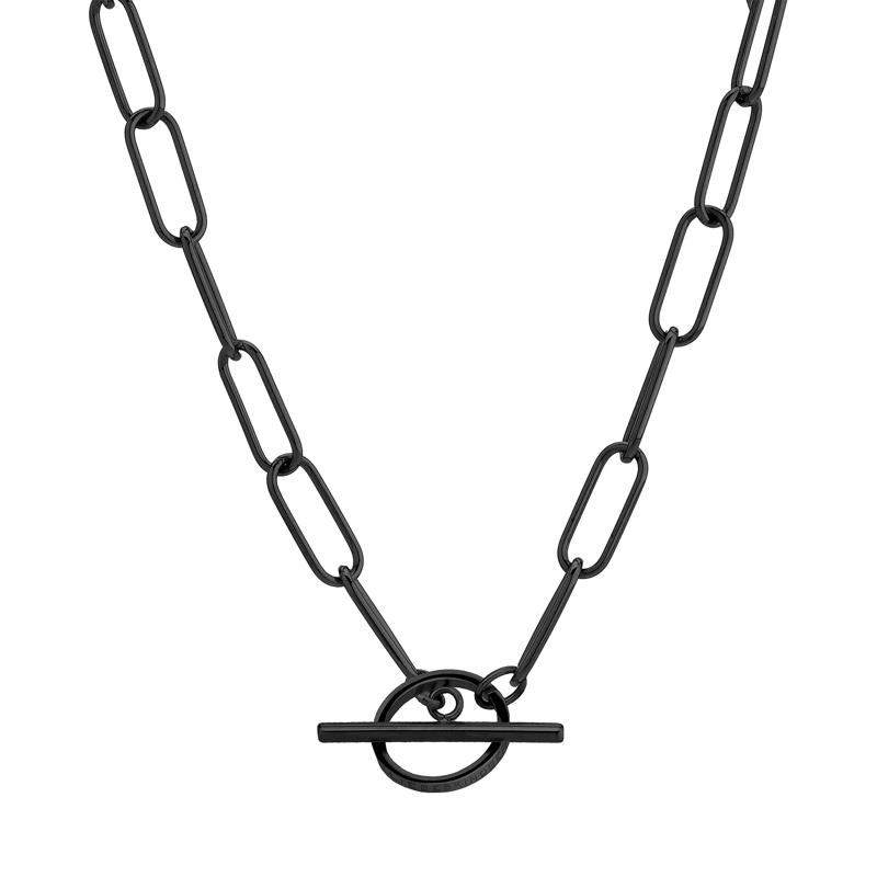 Liebeskind Berlin Mittellange Halskette Edelstahl Halskette schwarz