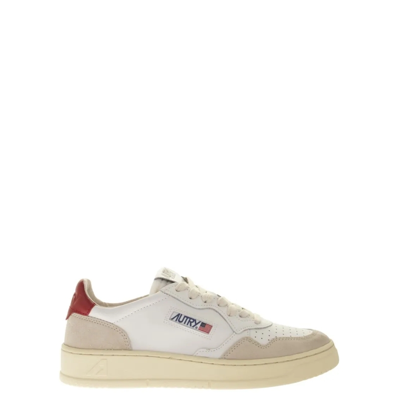 Autry International Lage-top sneaker Medalist Low Leather And Suede Sneakers Neutrals