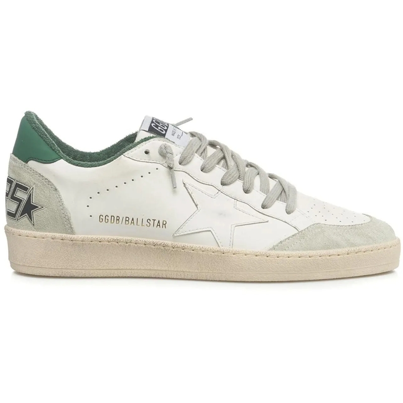 Golden Goose Low-Top-Sneaker Ball Star Sneakers - Leather - White/Green Neutrals
