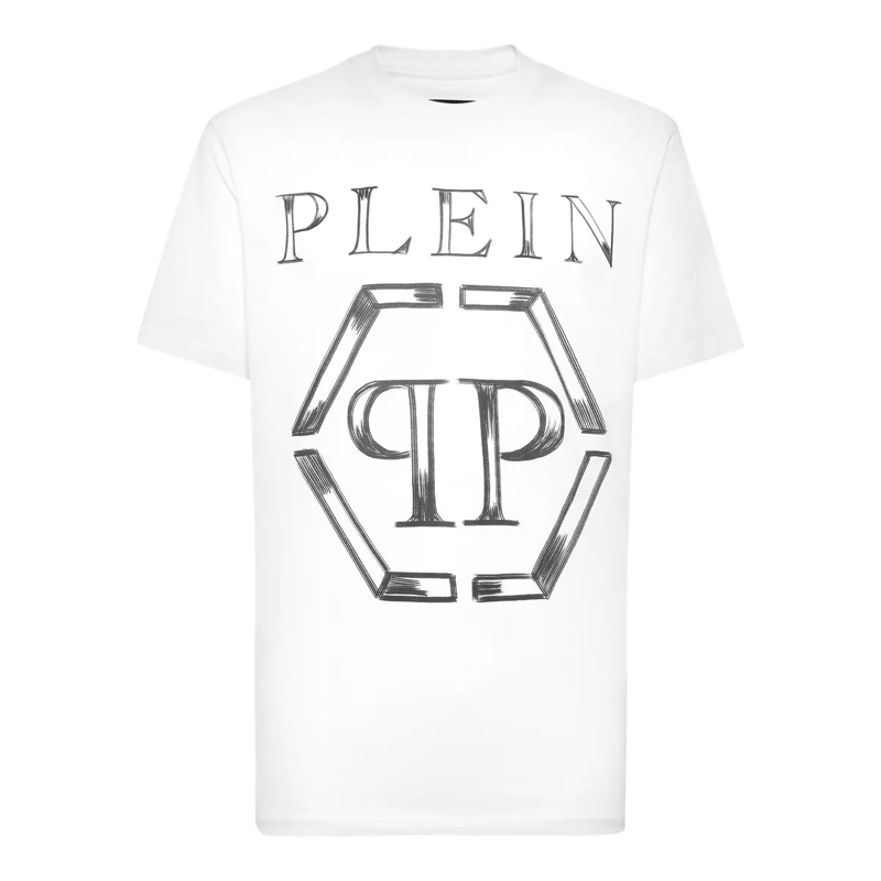 Philipp Plein T-Shirt T-Shirt Hexagon weiss