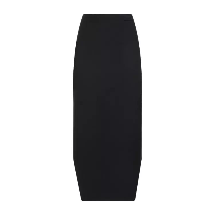 Givenchy - Black Wool Front Kick Skirt - Größe 36 - black