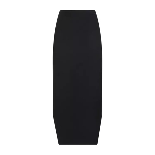 Givenchy Black Wool Front Kick Skirt Black 