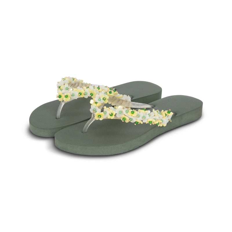 UZURII Flip Flops flip flop Tulum Bloom Yellow dunkel-grün(Image 13)