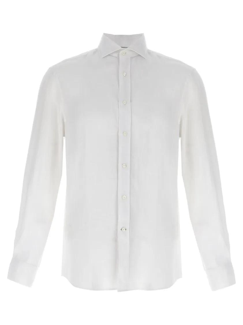 Thumbnail - Brunello Cucinelli - Easy Fit White Linen Shirt - Größe XL - weiß