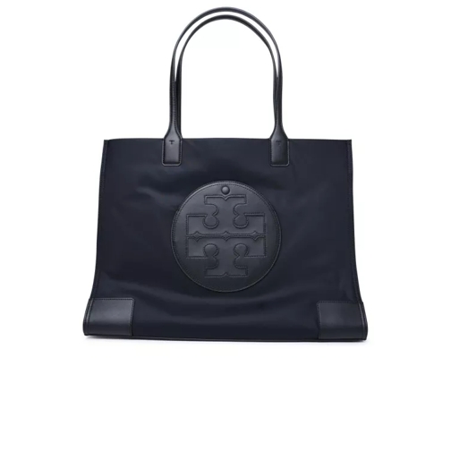 Tory Burch Tote Ella' Small Black Recycled Nylon Shopping Bag Black