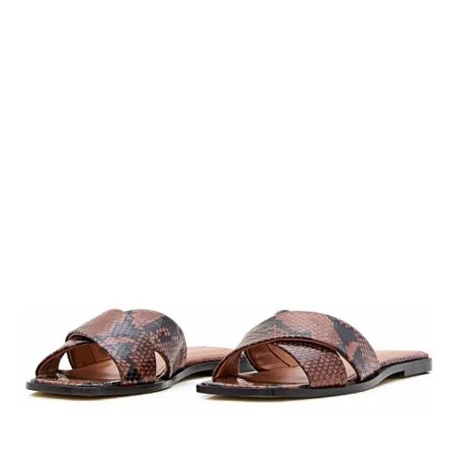 Paris Texas Montecarlo Flat Sandals Brown Slide