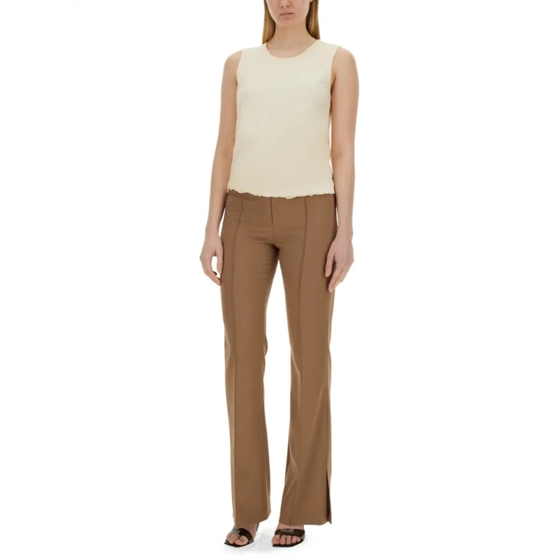 Helmut Lang Bluse Relaxed Fit Cotton Tank Top With Frayed Hem Neutrals (Image 2)