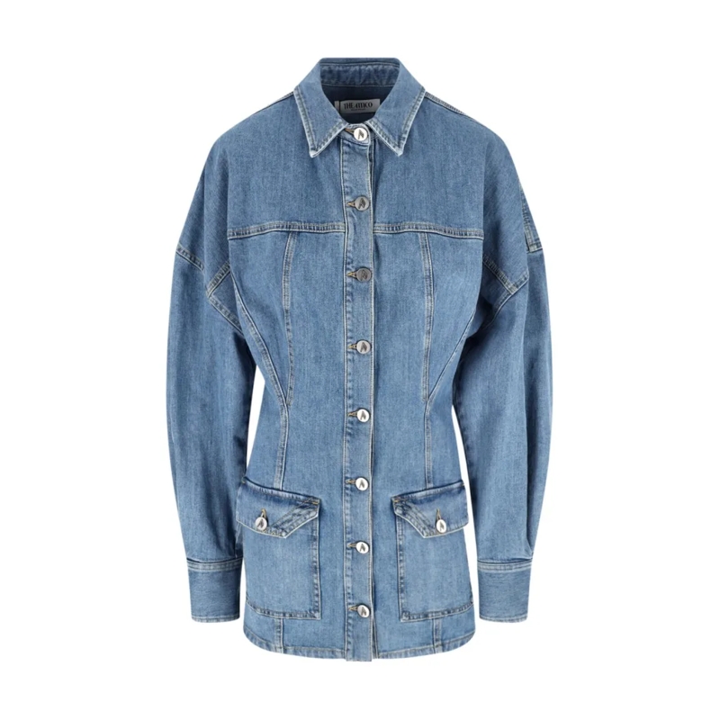 The Attico Minikleid Mini Denim Dress – Light Blue Blue