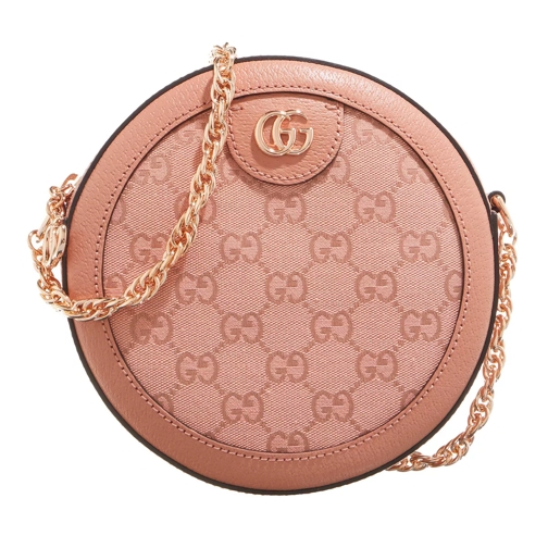 Gucci Ophidia GG Mini Round Shoulder Bag Pink Canvas Canteentas