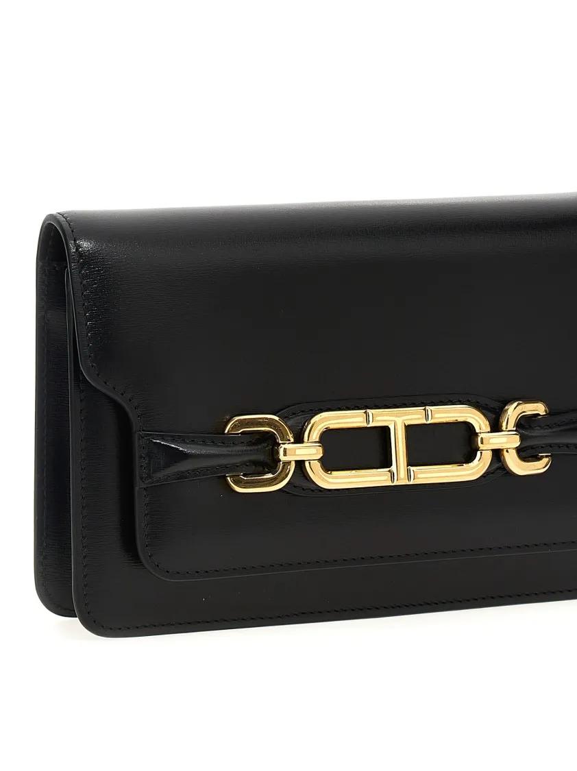 Tom Ford Hobo bags Small Leather Crossbody Bag in zwart