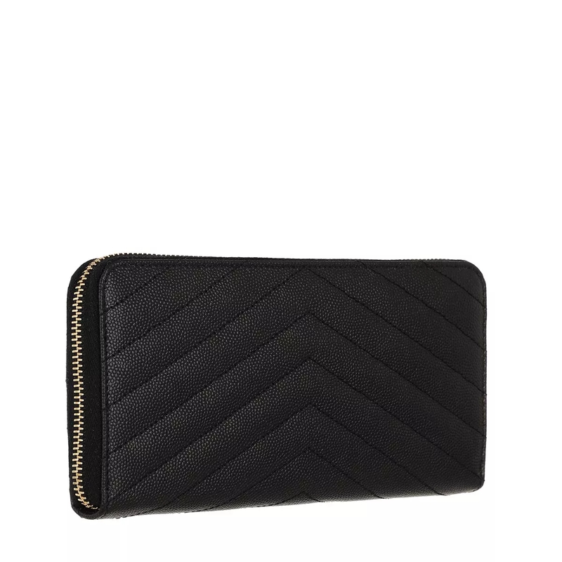 Saint Laurent Portemonnaie mit Zip-Around-Reißverschluss Wallet Grained Leather YSL 1000 nero(Image 3)