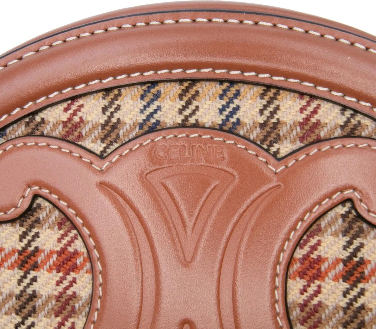 Thumbnail - Celine Hobo Bags - Small Houndstooth Canvas and Calfskin Cuir Triomph - Gr. unisize - in Braun - für Damen