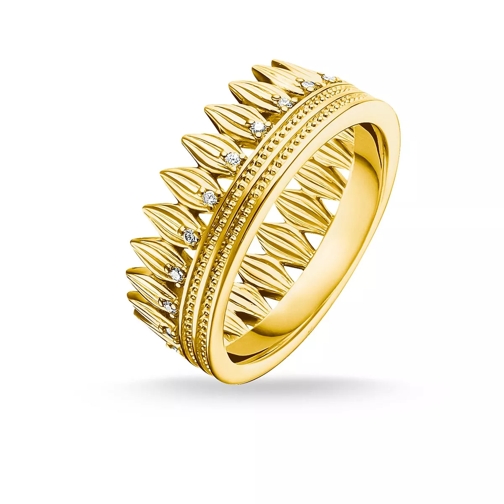 Thomas Sabo Ring Crown Leaves Gold Anello da fidanzamento